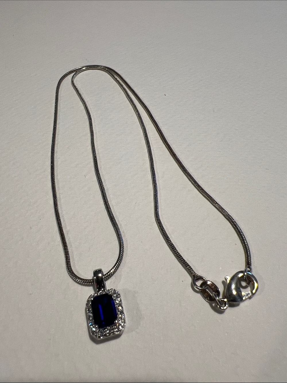 Sterling Silver Sapphire Pendant Necklace